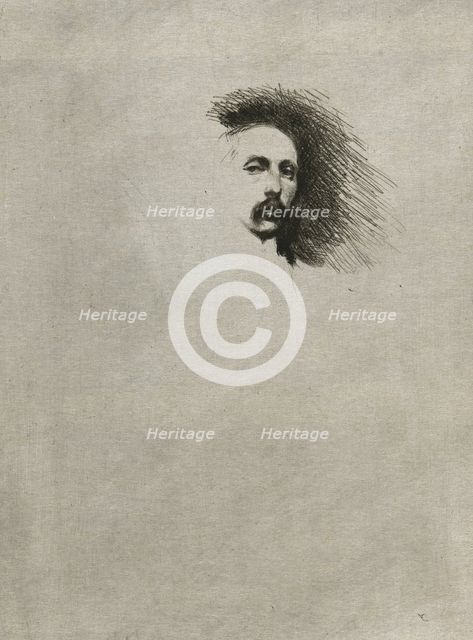 Portrait of Basil Gotto (Black and White Version), 1901. Creator: Theodore Roussel.