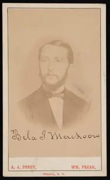 Portrait of Bela P. Mackoon (1840-1899), Circa 1870s. Creator: Purdy & Frear