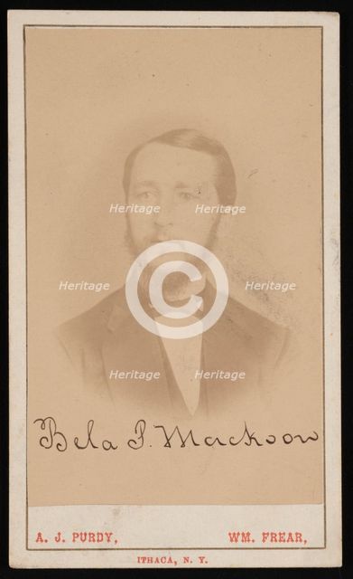 Portrait of Bela P. Mackoon (1840-1899), Circa 1870s. Creator: Purdy & Frear.