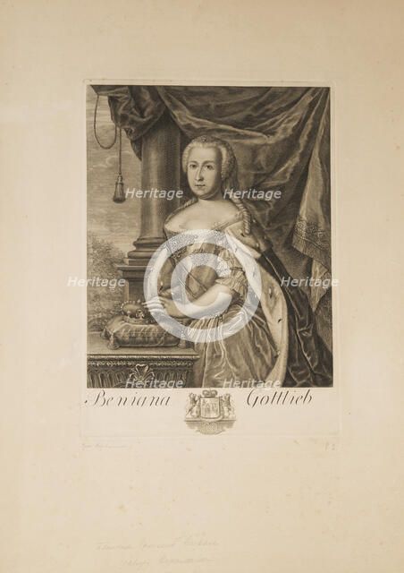 Portrait of Benigna Gottlieb von Biron (1703-1782), Duchess of Courtland. Artist: Anonymous  