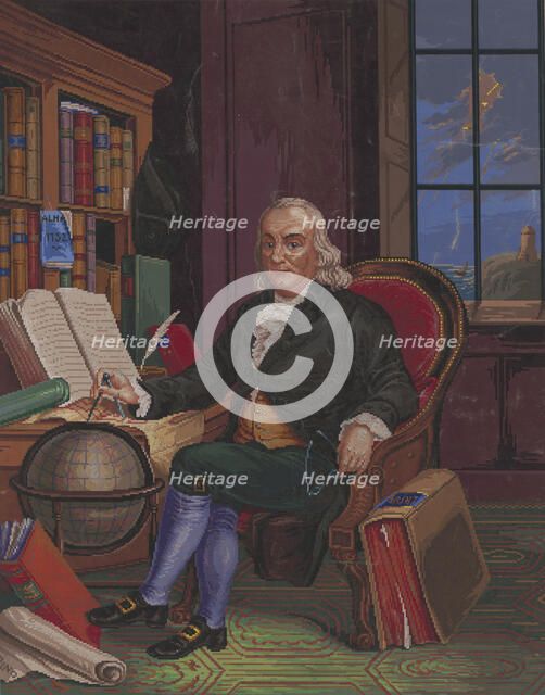 Portrait of Benjamin Franklin , ca 1845.