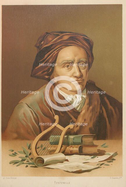 Portrait of Bernard le Bovier de Fontenelle (1657-1757), 1879. Creator: Gómez, Simón (1845-1880).