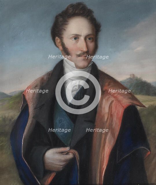 Portrait of Bernhard II, Duke of Saxe-Meiningen (1800-1882) , c. 1840. Creator: Bach, Johann Philipp (1752-1846).