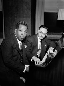 Portrait of Bernie Benjamin and George (George David) Weiss, New York, N.Y., ca. Apr. 1947. Creator: William Paul Gottlieb