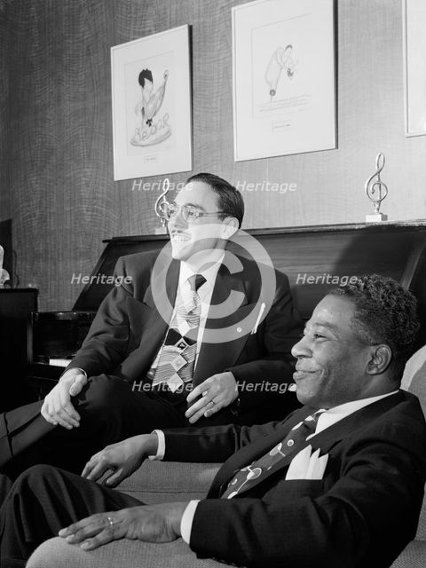 Portrait of Bernie Benjamin and George (George David) Weiss, New York, N.Y., ca. Apr. 1947. Creator: William Paul Gottlieb.