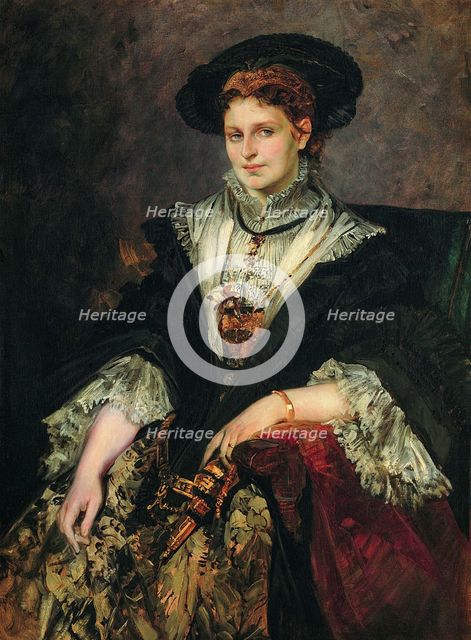 Portrait of Bertha von Piloty, 1872-1873. Artist: Makart, Hans (1840-1884)