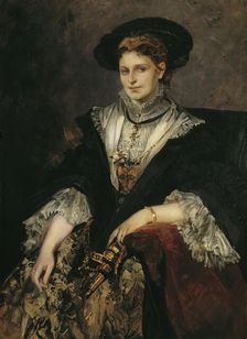 Portrait of Bertha von Piloty, 1872-1873. Creator: Hans Makart