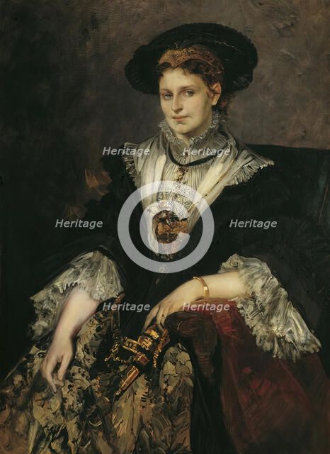 Portrait of Bertha von Piloty, 1872-1873. Creator: Hans Makart.