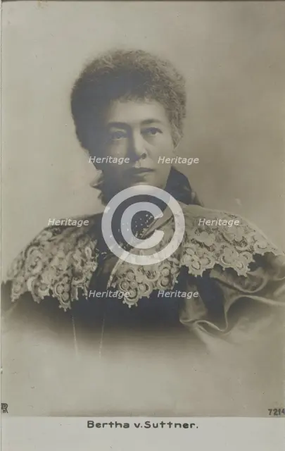 Portrait of Bertha von Suttner (1843-1914) , 1890. Creator: Anonymous.