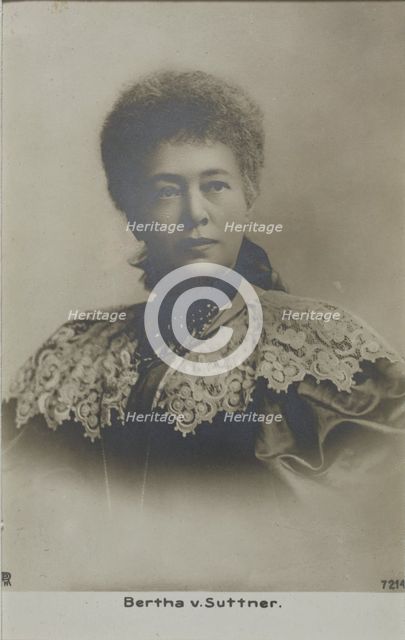 Portrait of Bertha von Suttner (1843-1914) , 1890. Creator: Anonymous.