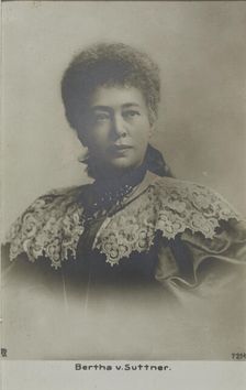 Portrait of Bertha von Suttner (1843-1914) , 1890. Creator: Anonymous
