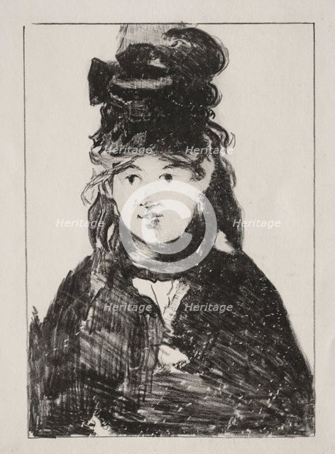 Portrait of Berthe Morisot, 1872. Creator: Edouard Manet (French, 1832-1883).