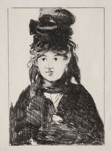Portrait of Berthe Morisot, 1872. Creator: Edouard Manet (French, 1832-1883)