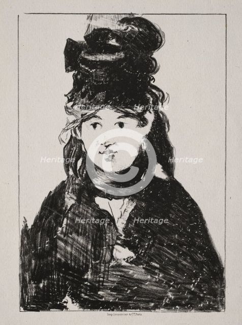 Portrait of Berthe Morisot, 1872. Creator: Edouard Manet (French, 1832-1883).