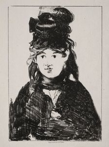 Portrait of Berthe Morisot, 1872. Creator: Edouard Manet (French, 1832-1883)