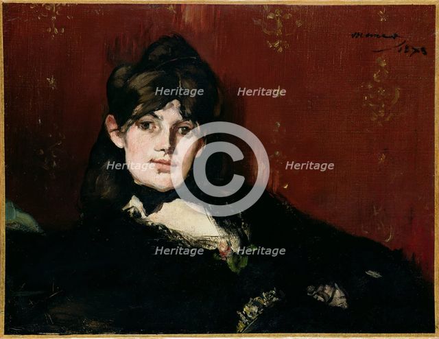Portrait of Berthe Morisot, 1873. Creator: Manet, Édouard (1832-1883).