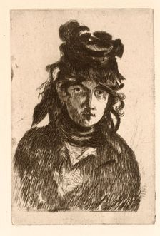 Portrait of Berthe Morisot. Creator: Edouard Manet (French, 1832-1883)