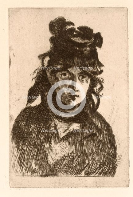 Portrait of Berthe Morisot. Creator: Edouard Manet (French, 1832-1883).