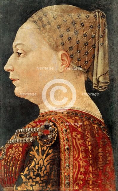 Portrait of Bianca Maria Sforza (1425-1468), ca 1460.
