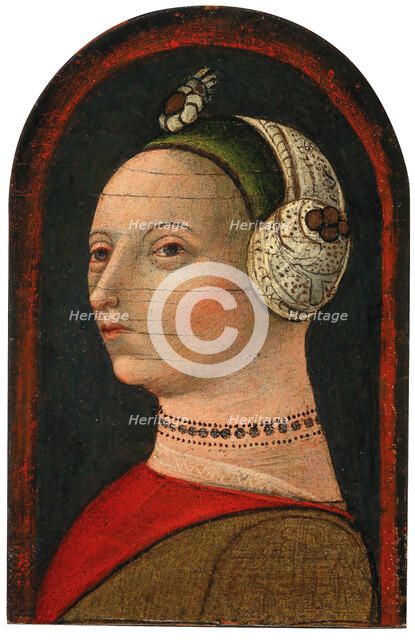 Portrait of Bianca Maria Visconti Sforza (1425-1468), Mid of the 15th cen.. Creator: La bottega degli Zavattari (Mid of the 15th century).