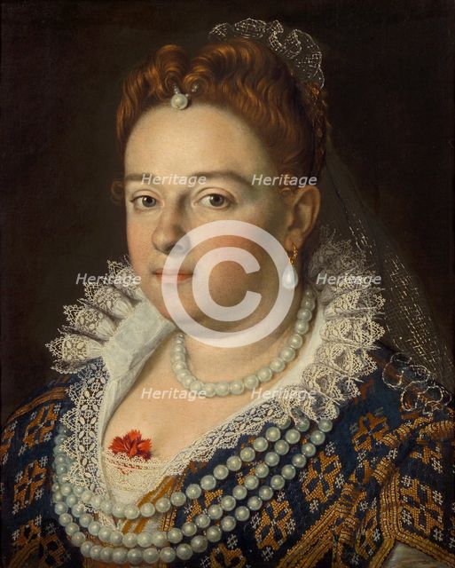Portrait of Bianca Cappello (1548-1587), Grand Duchess of Tuscany, 1585-1586. Artist: Pulzone, Scipione (1550-1598)