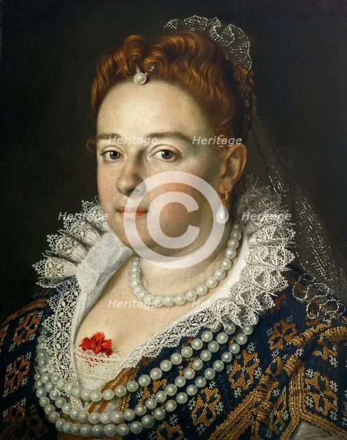 Portrait of Bianca Cappello (1548-1587), Grand Duchess of Tuscany, 1585-1586. Artist: Pulzone, Scipione (1550-1598)