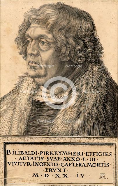 Portrait of Bilibald Pirkeymheir, 1524. Creator: Albrecht Durer.