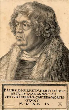 Portrait of Bilibald Pirkeymheir, 1524. Creator: Albrecht Durer