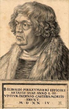 Portrait of Bilibald Pirkeymheir, 1524. Creator: Albrecht Durer