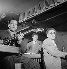 Portrait of Bill (Buddy) De Arango, Terry Gibbs, and Harry Biss, Three Deuces, N.Y., ca. June 1947. Creator: William Paul Gottlieb