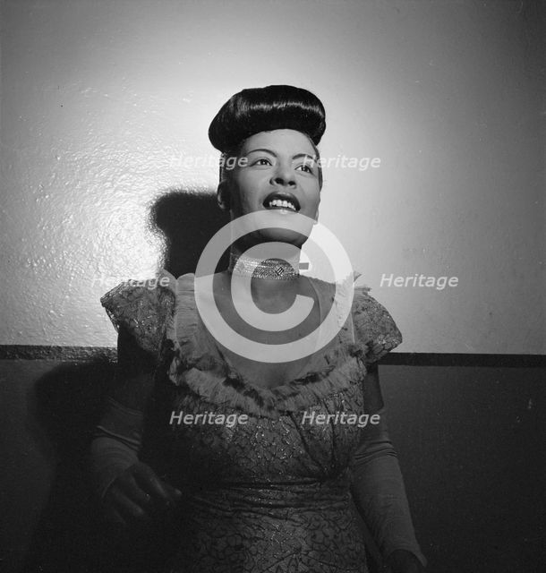 Portrait of Billie Holiday, Carnegie Hall, New York, N.Y., 1946. Creator: William Paul Gottlieb.