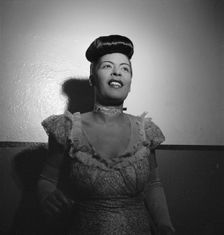 Portrait of Billie Holiday, Carnegie Hall, New York, N.Y., 1946. Creator: William Paul Gottlieb