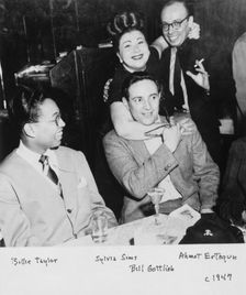 Portrait of Billy Taylor, Sylvia Syms, William P. Gottlieb, and Ahmet M. Ertegun, N.Y., ca. 1947. Creator: Delia Potofsky Gottlieb