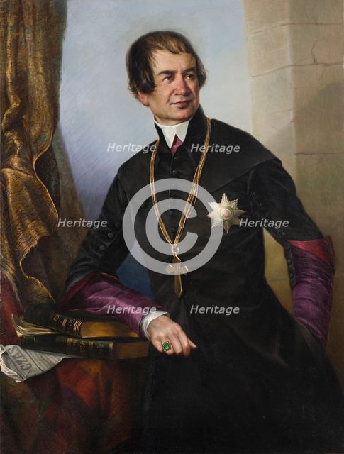 Portrait of Bishop Ludwik Letowski, 1855. Creator: Karol Emil Boratynski.