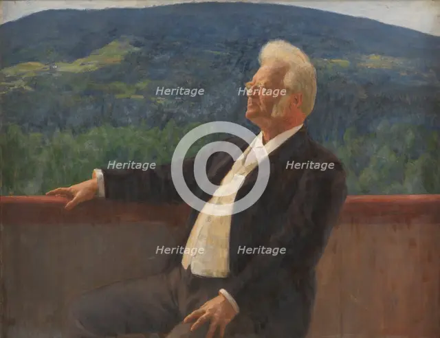 Portrait of Bjornstjerne Bjornson, 1900. Creator: Erik Werenskiold.