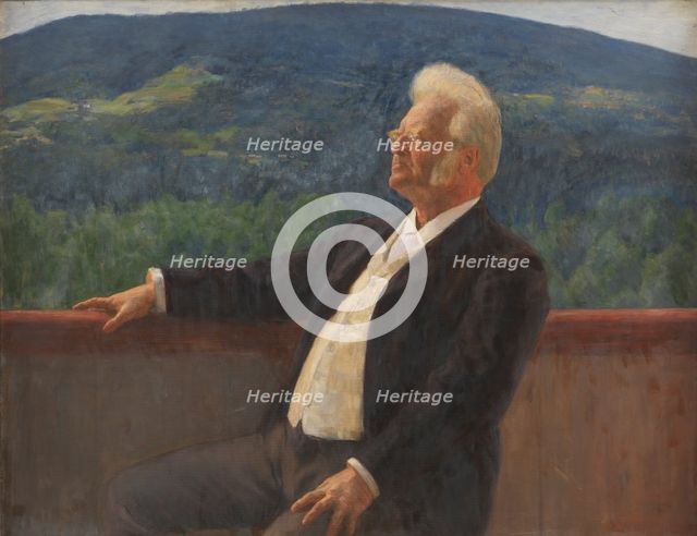 Portrait of Bjornstjerne Bjornson, 1900. Creator: Erik Werenskiold.