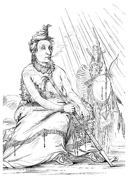 Portrait of 'Black Moccasin', Chief of the Minnetarees, 1841.Artist: Myers and Co