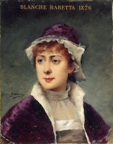 Portrait of Blanche Baretta (1855-1939), member of the Comédie-Française, 1883. Creator: Louise Abbema