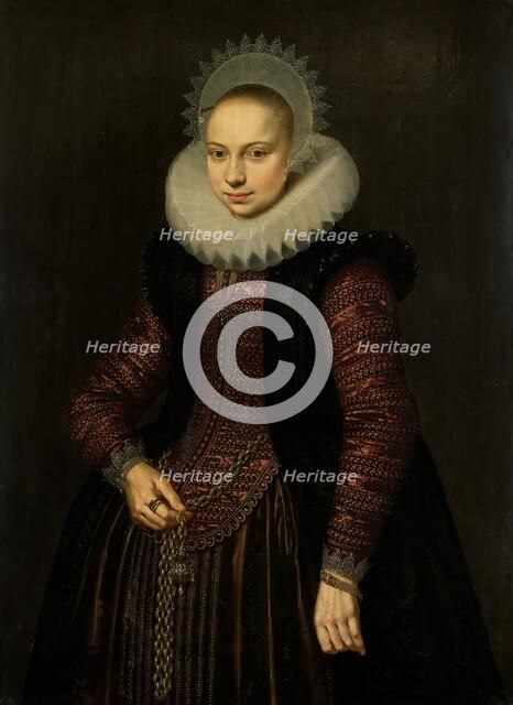 Portrait of Brechtje Overrijn van Schoterbosch (1592-1618), 1614. Creator: Cornelis Pietersz. van der Voort.