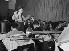 Portrait of Brick Fleagle, Sandy Williams, and Mrs. Brick Fleagle, Nola's, N.Y., ca. Feb. 1947. Creator: William Paul Gottlieb
