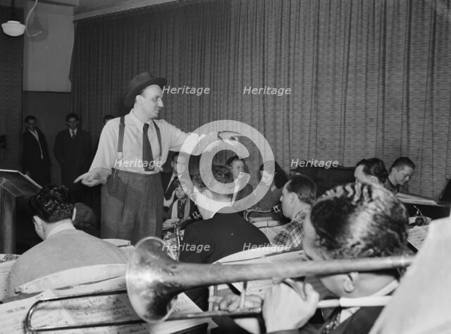 Portrait of Brick Fleagle, Sandy Williams, and Mrs. Brick Fleagle, Nola's, N.Y., ca. Feb. 1947. Creator: William Paul Gottlieb.