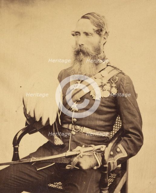 Portrait of Brigadier General Sir Charles Van Straubenzee, 1860. Creator: Felice Beato.