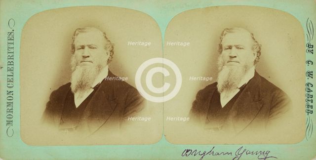Portrait of Brigham Young, about 1863-1875. Creator: Charles William Carter.