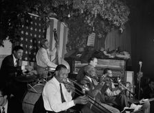 Portrait of Bunk Johnson, George Lewis, Alcide Pavageau, Kaiser Marshall..., N.Y., c. June 1946. Creator: William Paul Gottlieb