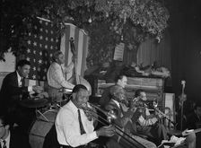 Portrait of Bunk Johnson, George Lewis, Alcide Pavageau, Kaiser Marshall..., N.Y., c. June 1946. Creator: William Paul Gottlieb