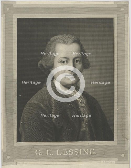 Portrait of Gotthold Ephraim Lessing (1729-1781), c. 1840. Creator: Kraufse, Alfred (active Mid of 19th cen.).