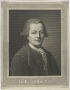 Portrait of Gotthold Ephraim Lessing (1729-1781), c. 1840. Creator: Kraufse, Alfred (active Mid of 19th cen.)