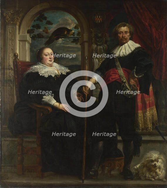 Portrait of Govaert van Surpele and his Wife, 1636-1637. Artist: Jordaens, Jacob (1593-1678)