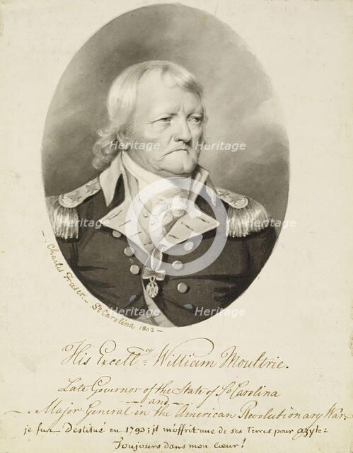 Portrait of Governor William Moultrie, 1802. Creator: Charles Fraser.