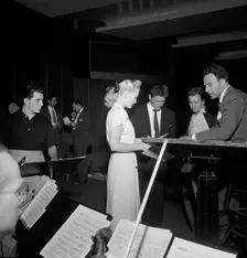 Portrait of Gordon MacRae, Jerry Wald, Mel Tormé, Jerry..., Saturday Teentimers Show, N.Y., 1947. Creator: William Paul Gottlieb